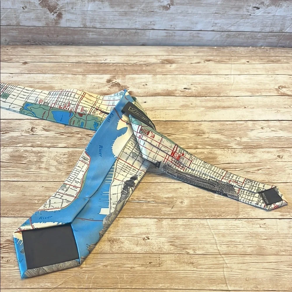 New York City MP NYC Statue of Liberty Unique Map Print Tie